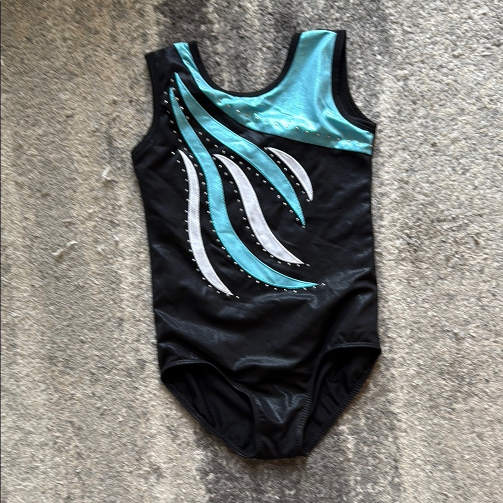 Black and Blue Bodysuit with Metallic Accents